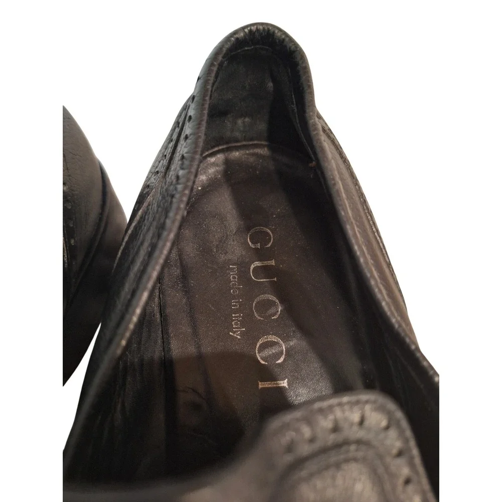 Gucci Men's leather Shoes Loafers Classic Black Size 9.5 US/43 EUR /9‎ UK